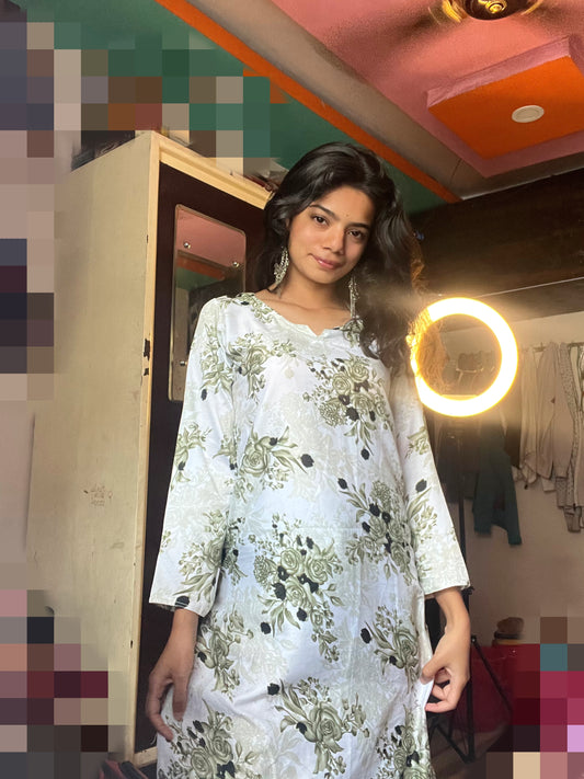 Olive Petal Kurti